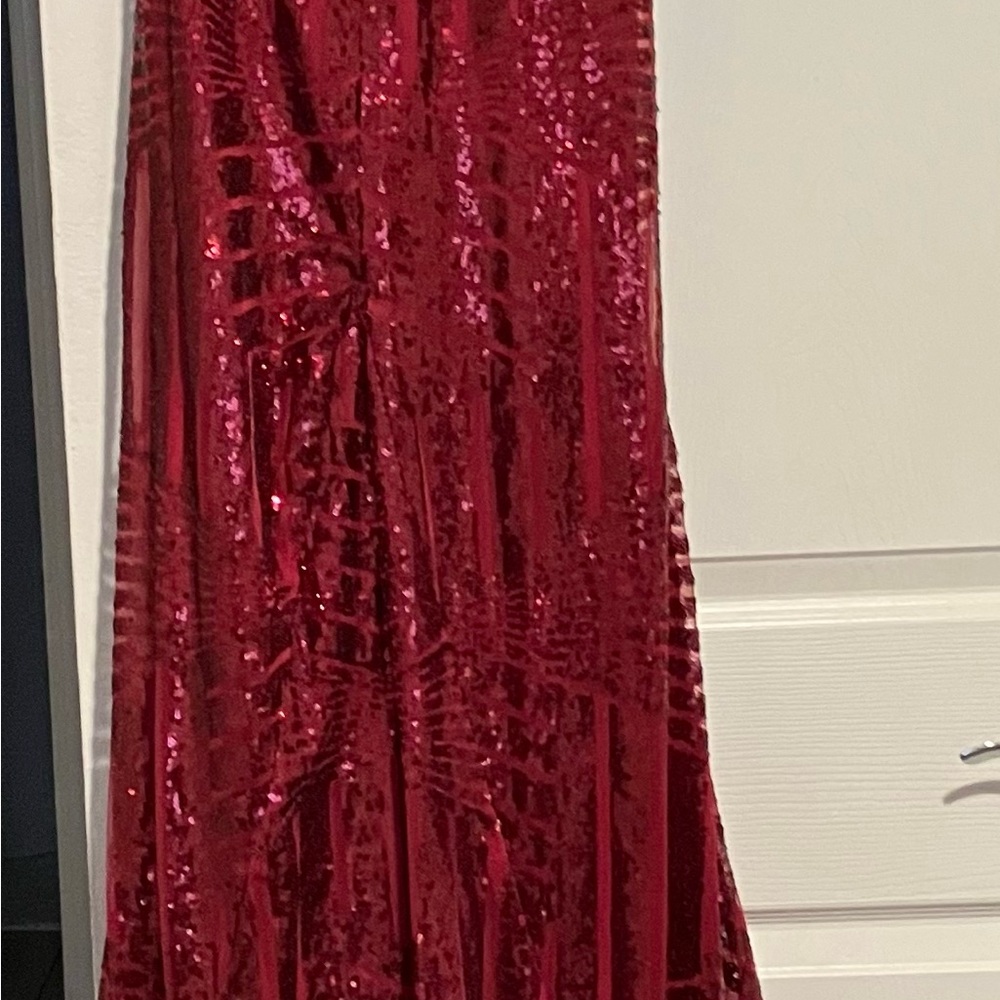 Elegant Red Sequin Gown